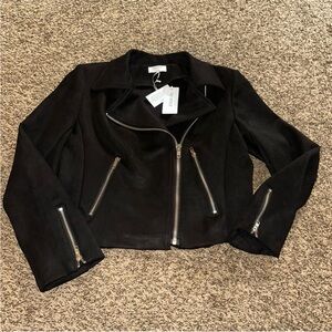 Chic Black short Jacket with Silver Accents